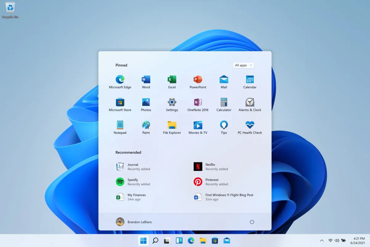 Windows 11 Start Menu